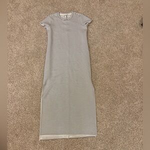 Spanx Striped blue and White midi t shirt dress